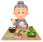 食事中のイラスト